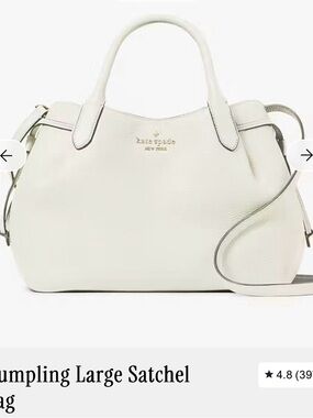 kate spade Cream Leather Satchel with Top Handles and Crossbody Strap